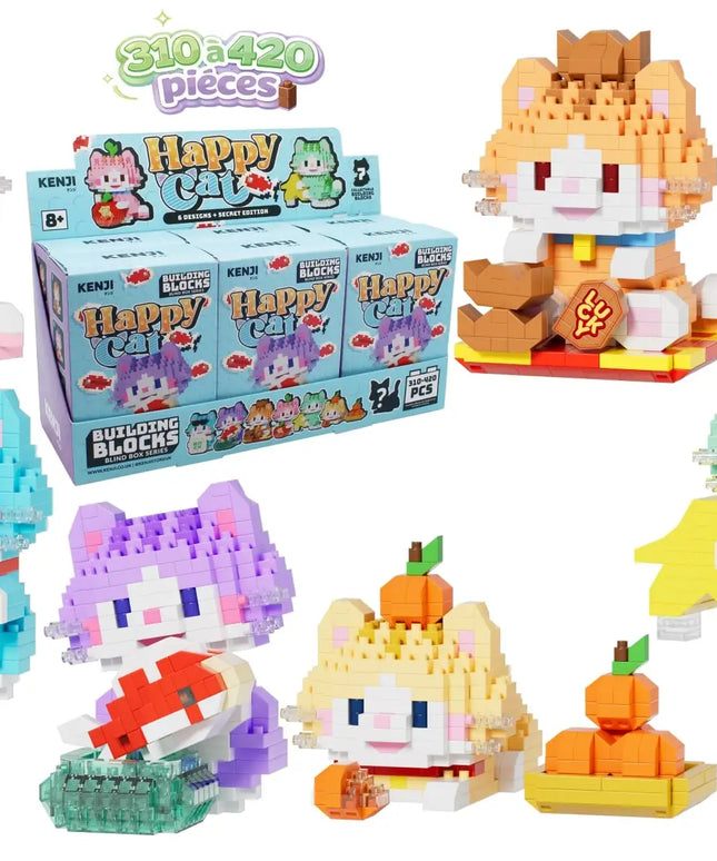 Mini Bricks blind box - Happy Cat - Kenji - CuteStuff.nl