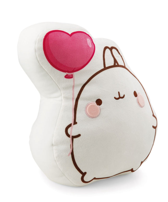 Molang kussen met hartjesballon - 35 cm - CuteStuff.nl