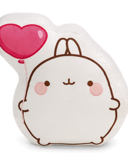 Molang kussen met hartjesballon - 35 cm - CuteStuff.nl