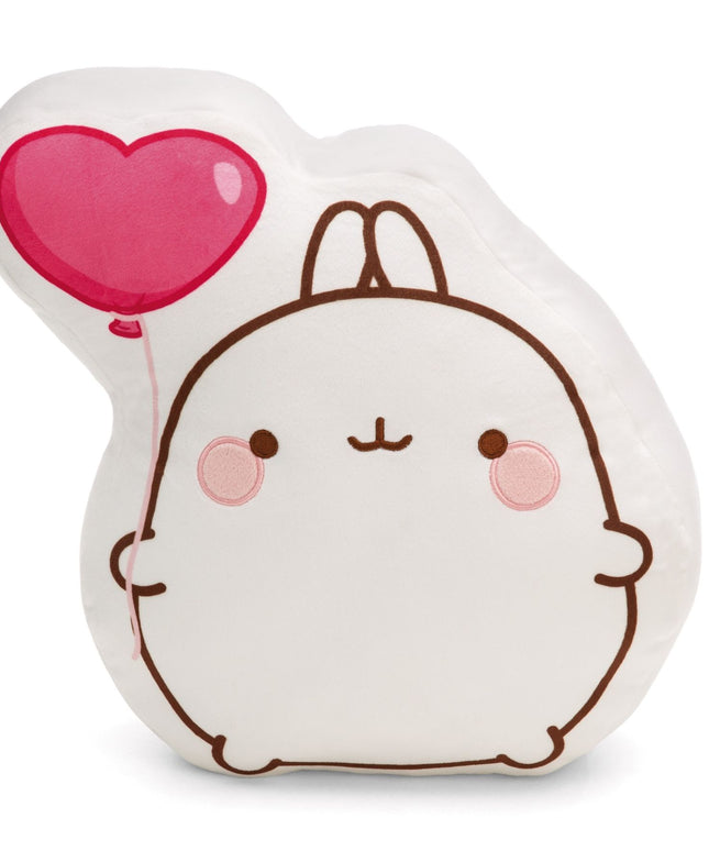 Molang kussen met hartjesballon - 35 cm - CuteStuff.nl