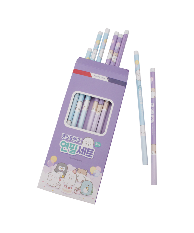 Moongs Friends 2B-potlodenset  (8) - diverse - CuteStuff.nl