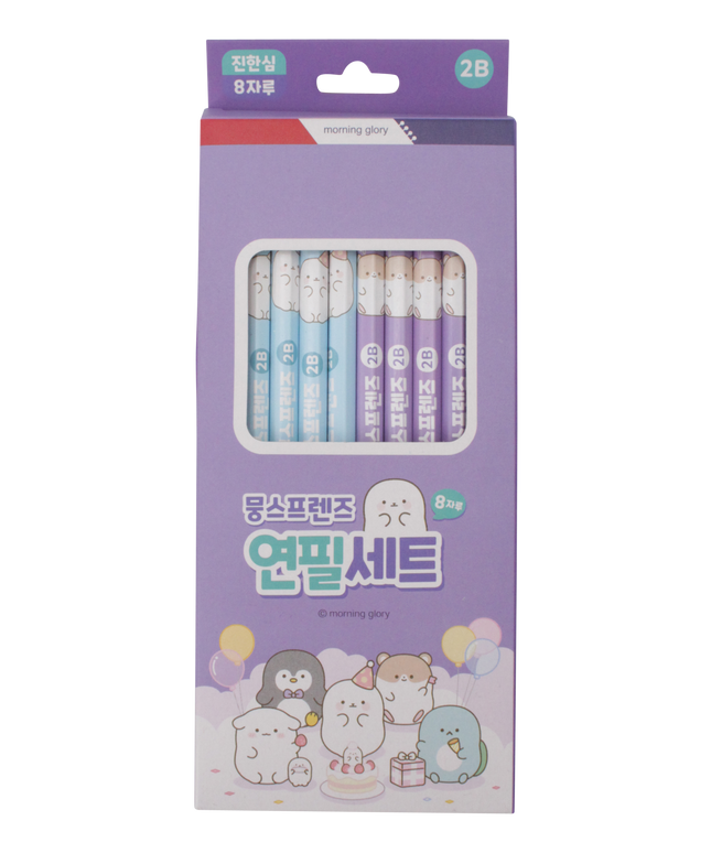 Moongs Friends 2B-potlodenset  (8) - diverse - CuteStuff.nl