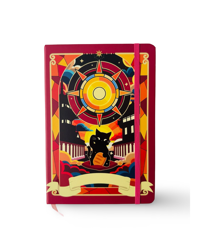 Notebook Hardcover A5 Magic Celestial Red - Kenji - CuteStuff.nl