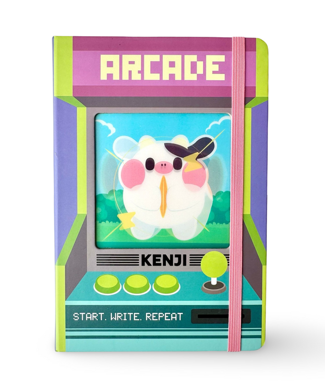 Notebook Hardcover A5 Retro Cow Angus - Kenji - CuteStuff.nl