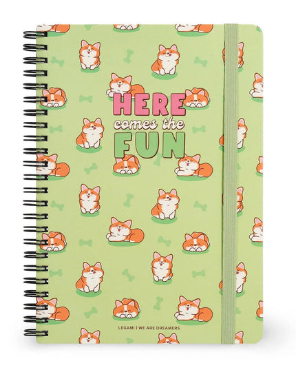 Notebook Hardcover Ring A5 Corgi - Legami - CuteStuff.nl