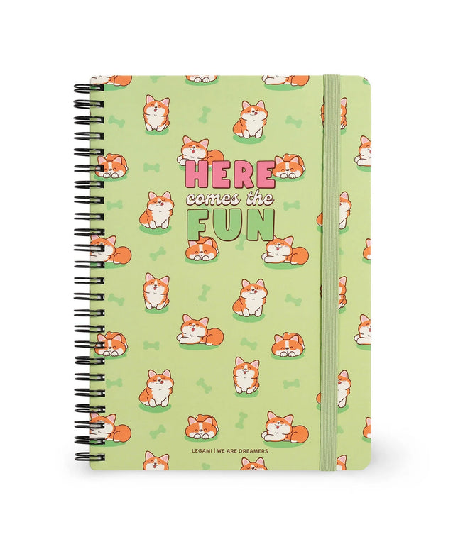 Notebook Hardcover Ring A5 Corgi - Legami - CuteStuff.nl