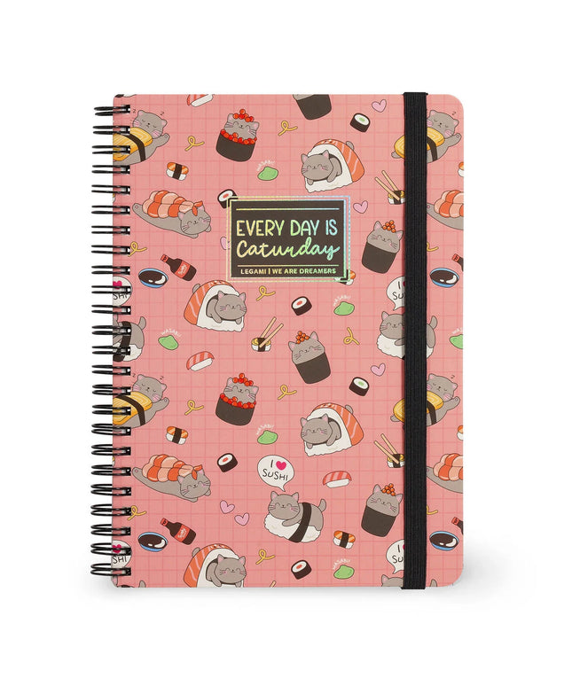 Notebook Hardcover Ring A5 Sushi Cats - Legami - CuteStuff.nl