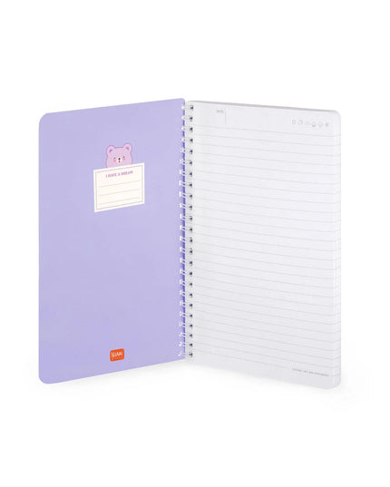 Notebook Hardcover Ring A5 Teddy Bear - Legami - CuteStuff.nl