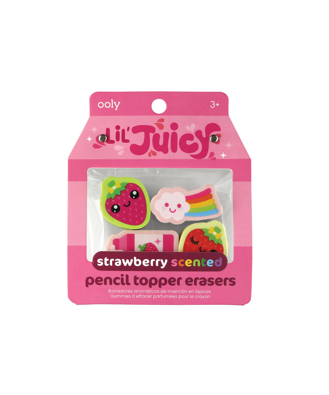 Ooly – Lil Juicy Scented Pencil Topper Erasers – Strawberry - CuteStuff.nl