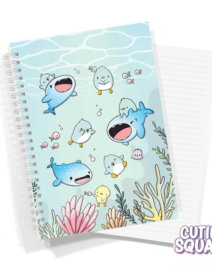 Penguins and Whales Notebook A5 - CutieSquad - CuteStuff.nl