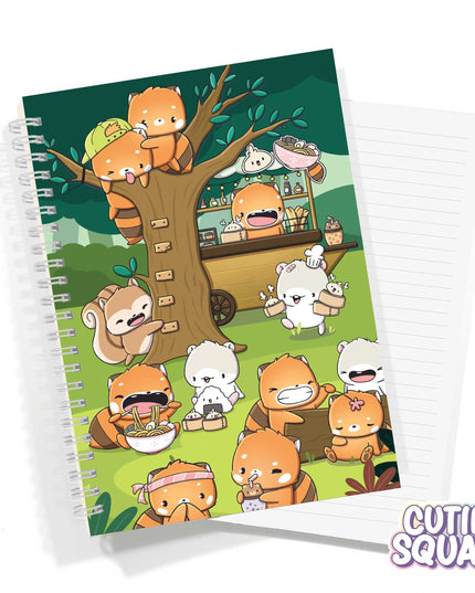 Red Panda Foodies Notebook A5  - CutieSquad - CuteStuff.nl