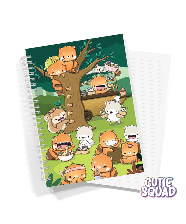 Red Panda Foodies Notebook A5  - CutieSquad - CuteStuff.nl
