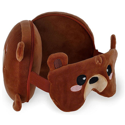 Reiskussen met slaapmasker - Teddy beer - CuteStuff.nl