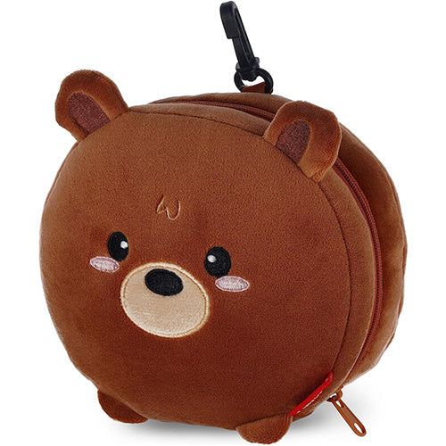 Reiskussen met slaapmasker - Teddy beer - CuteStuff.nl