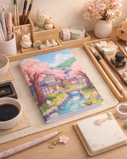 Schrift A5 Kawaii Japanse tuin - CuteStuff.nl