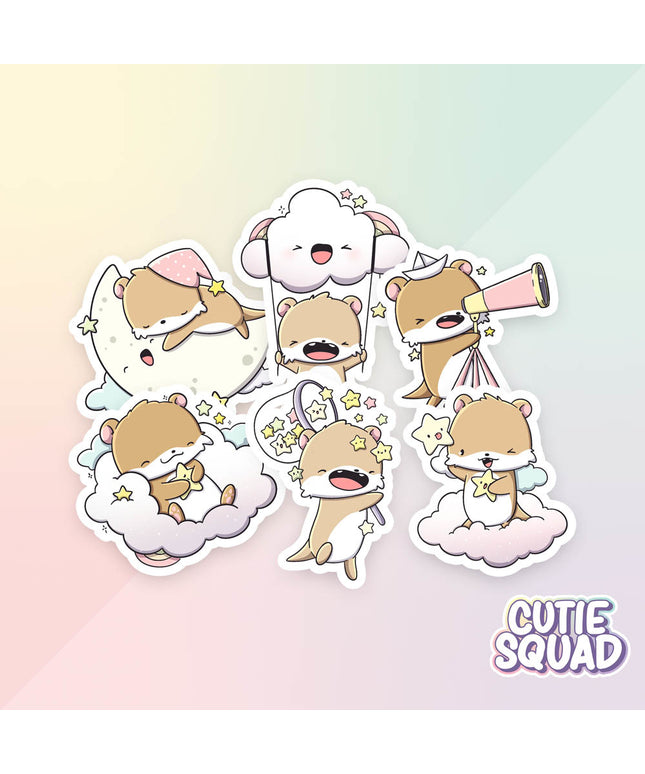 Stickerset Cloudy Otters - CutieSquad - CuteStuff.nl
