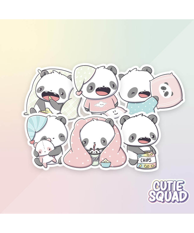 Stickerset Panda Sleepover - CutieSquad - CuteStuff.nl