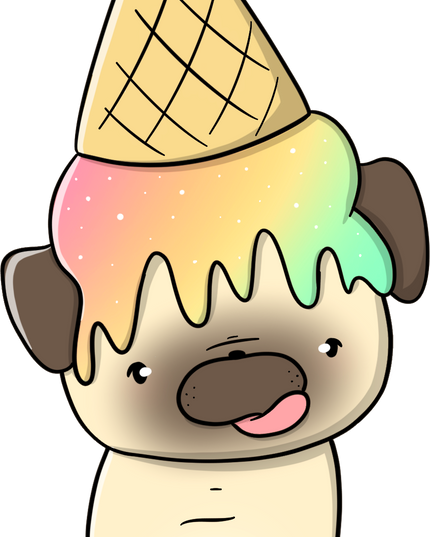 Stickerset Pugs with food - CutieSquad - CuteStuff.nl