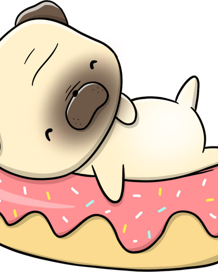 Stickerset Pugs with food - CutieSquad - CuteStuff.nl