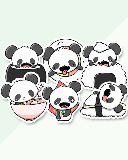 Stickerset Sushi Pandas (LIMITED!) - CutieSquad - CuteStuff.nl