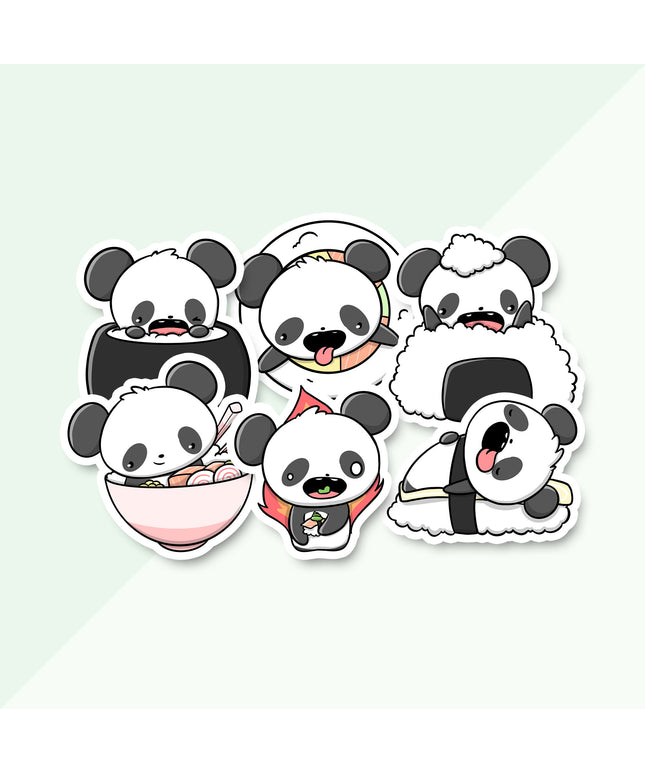 Stickerset Sushi Pandas (LIMITED!) - CutieSquad - CuteStuff.nl