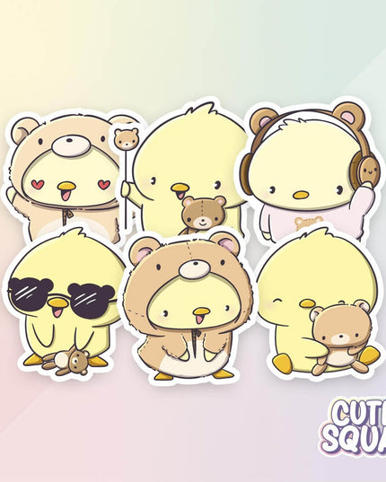 Stickerset Teddy Ducks - CutieSquad - CuteStuff.nl