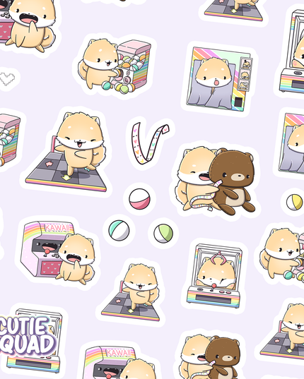 Stickervel Arcade Shibas - CutieSquad - CuteStuff.nl