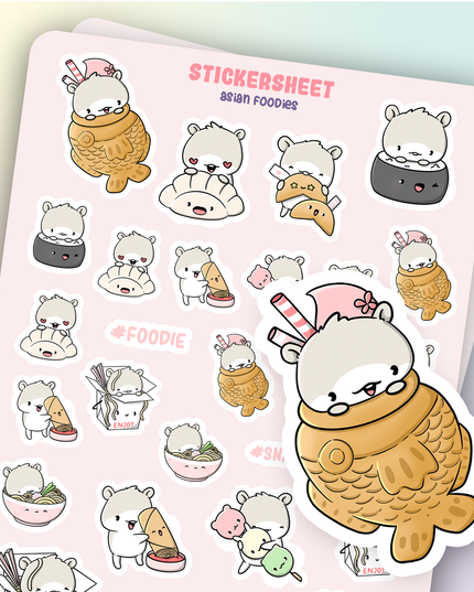 Stickervel Asian Foodies - CutieSquad - CuteStuff.nl