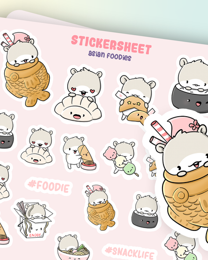 Stickervel Asian Foodies - CutieSquad - CuteStuff.nl