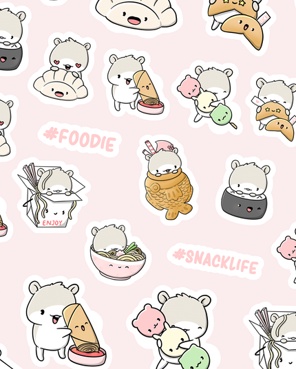 Stickervel Asian Foodies - CutieSquad - CuteStuff.nl