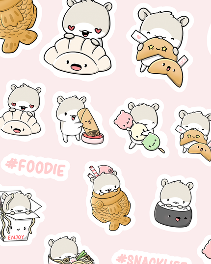 Stickervel Asian Foodies - CutieSquad - CuteStuff.nl