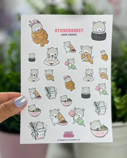 Stickervel Asian Foodies - CutieSquad - CuteStuff.nl