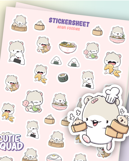 Stickervel Asian Foodies II - CutieSquad - CuteStuff.nl
