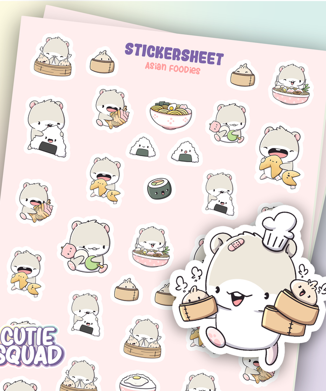 Stickervel Asian Foodies II - CutieSquad - CuteStuff.nl