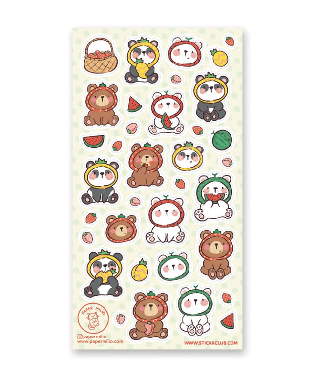 Stickervel Beary Fruity - Stickii - CuteStuff.nl