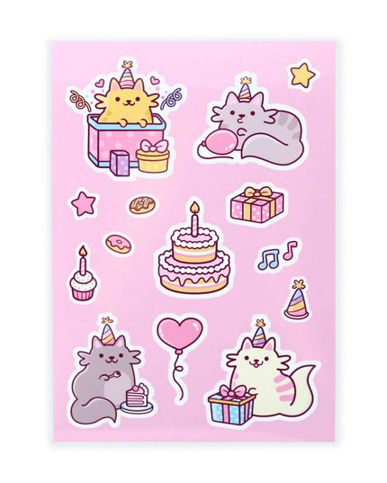 Stickervel Birthday Cats - We are extinct - CuteStuff.nl