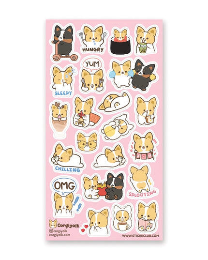 Stickervel Corgi Cuties - Stickii - CuteStuff.nl