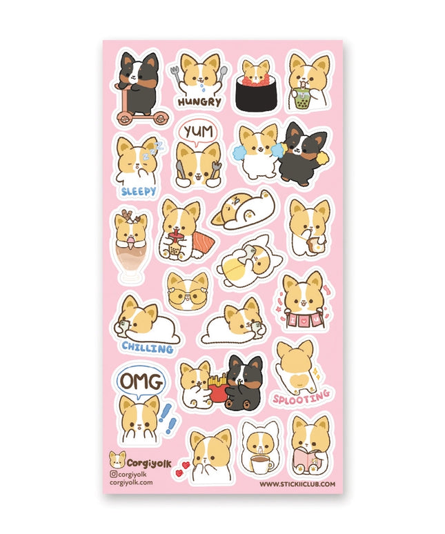 Stickervel Corgi Cuties - Stickii - CuteStuff.nl