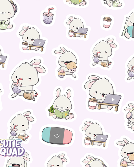 Stickervel Cozy Bunnies - CutieSquad - CuteStuff.nl