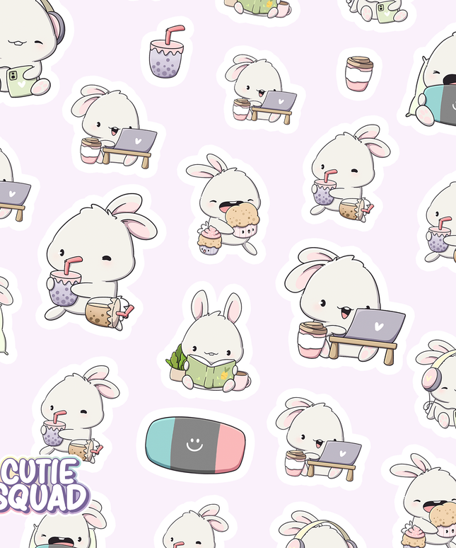 Stickervel Cozy Bunnies - CutieSquad - CuteStuff.nl