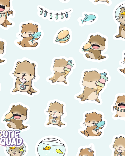 Stickervel Fishy Otters - CutieSquad - CuteStuff.nl