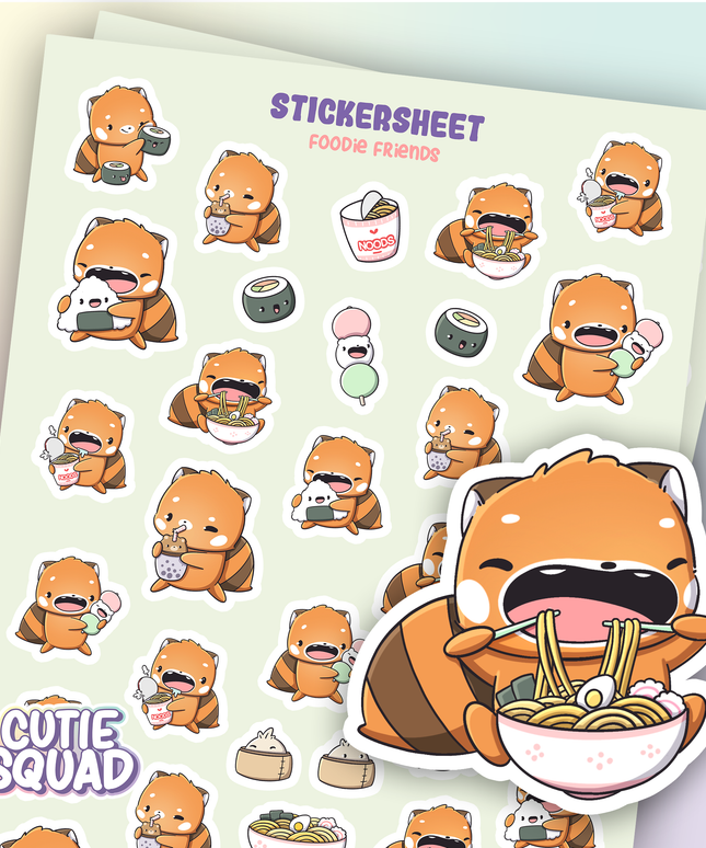 Stickervel Foodie Friends - CutieSquad - CuteStuff.nl