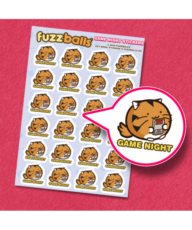 Stickervel Game night - Fuzzballs - CuteStuff.nl