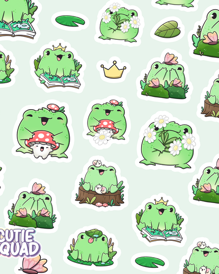 Stickervel Garden Frogs - CutieSquad - CuteStuff.nl
