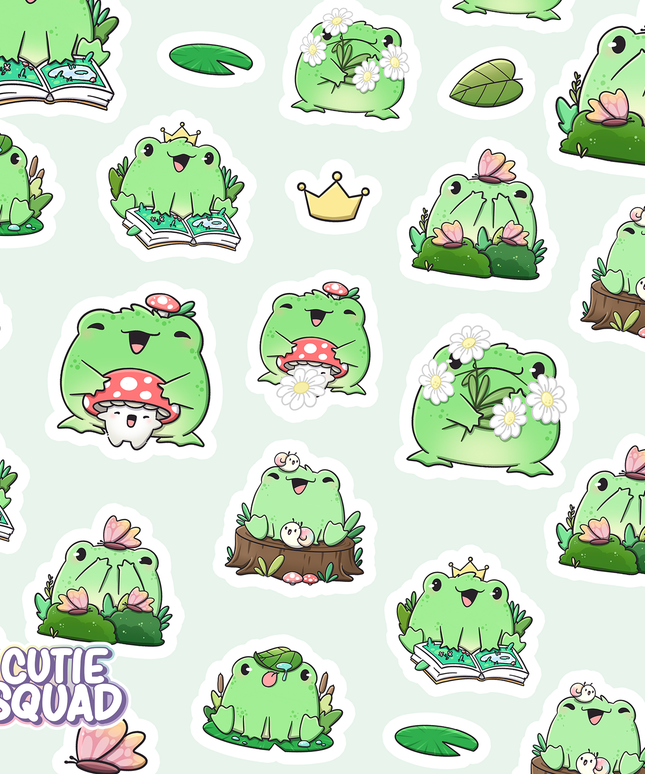 Stickervel Garden Frogs - CutieSquad - CuteStuff.nl