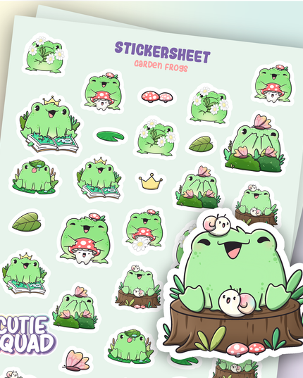 Stickervel Garden Frogs - CutieSquad - CuteStuff.nl