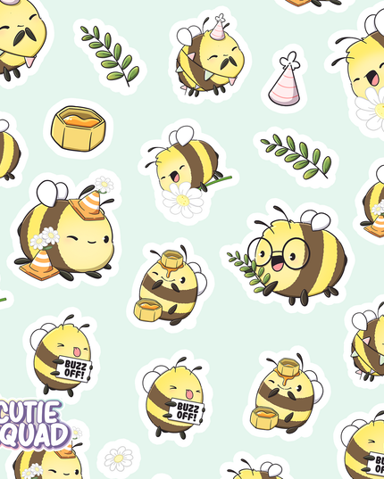Stickervel Happy Busy Bees - CutieSquad - CuteStuff.nl