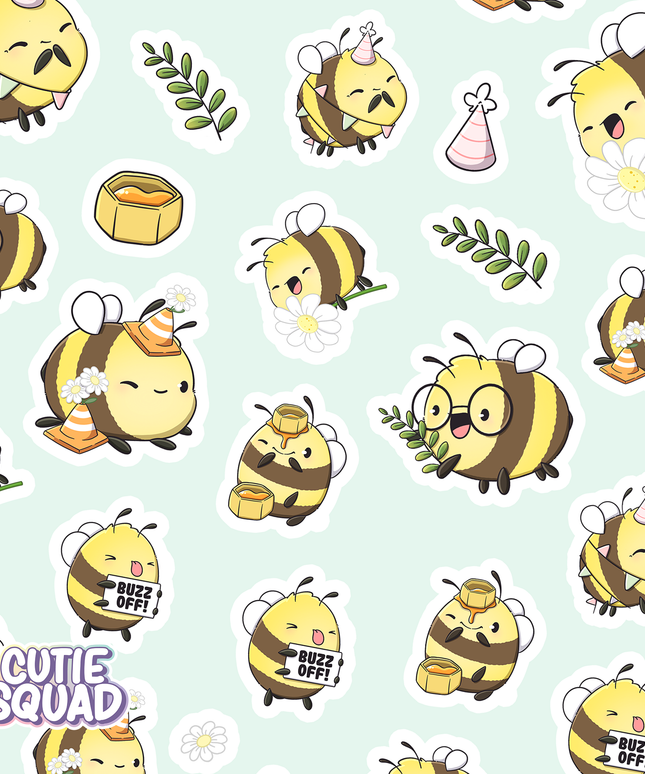 Stickervel Happy Busy Bees - CutieSquad - CuteStuff.nl