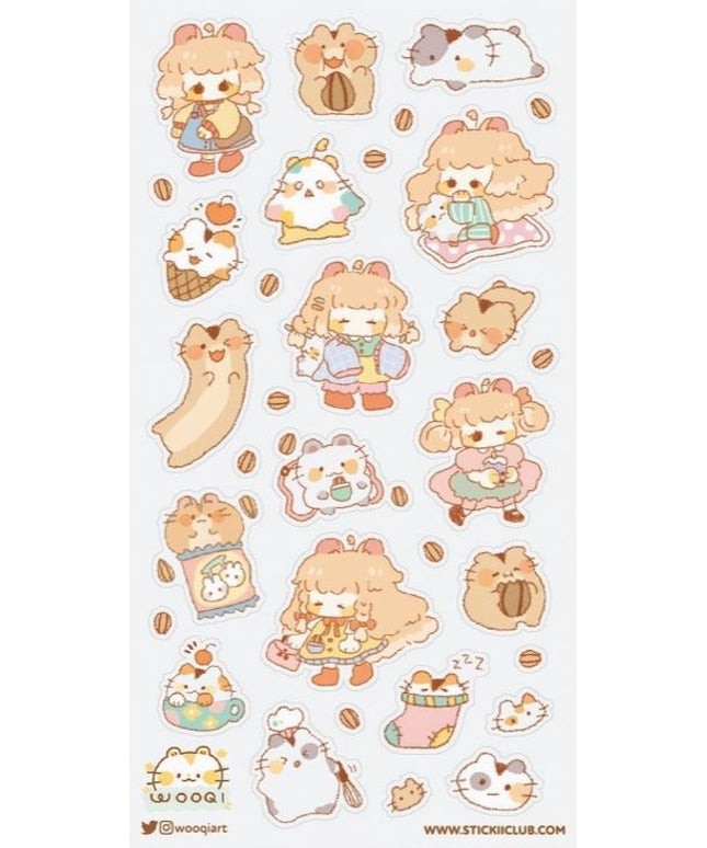 Stickervel Happy Hamsters - Stickii - CuteStuff.nl