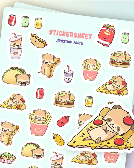 Stickervel Junkfood Party - CutieSquad - CuteStuff.nl